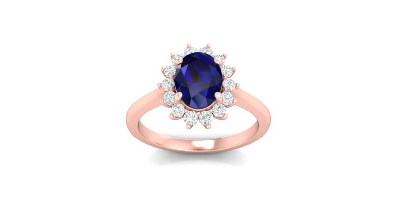 Diamanti Anversa - zaffiro ovale con diamanti
