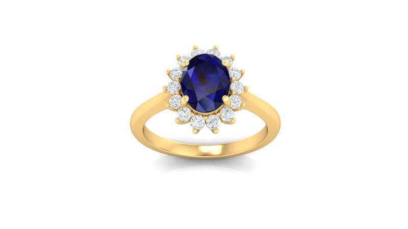 Diamanti Anversa - zaffiro ovale con diamanti