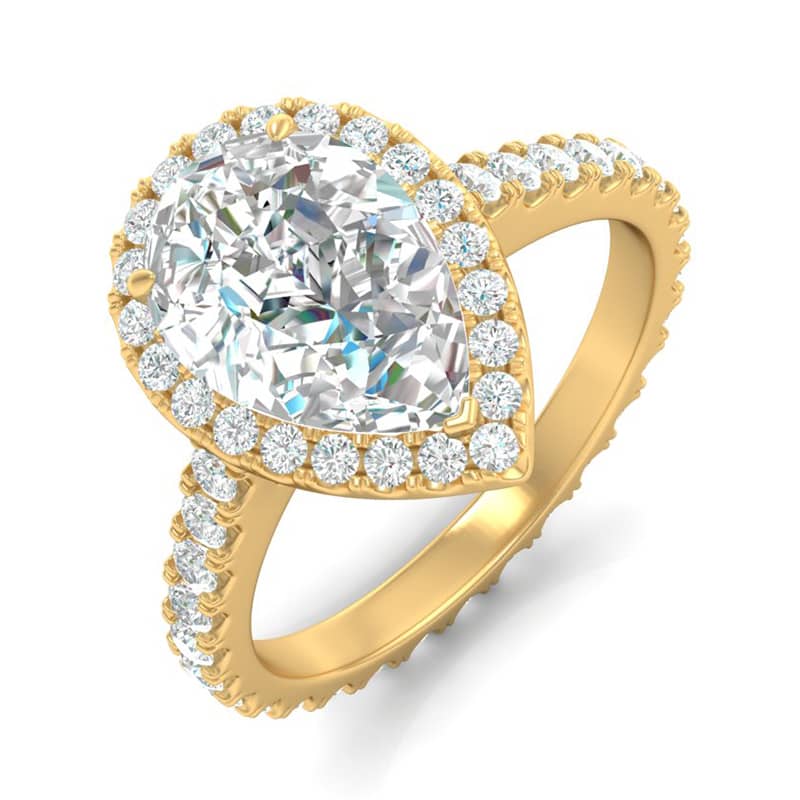Diamanti Anversa - halo goccia - oro