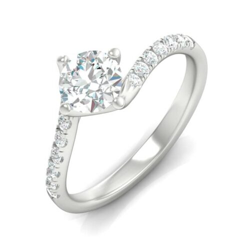 anello solitario Valentino con Diamanti oro bianco