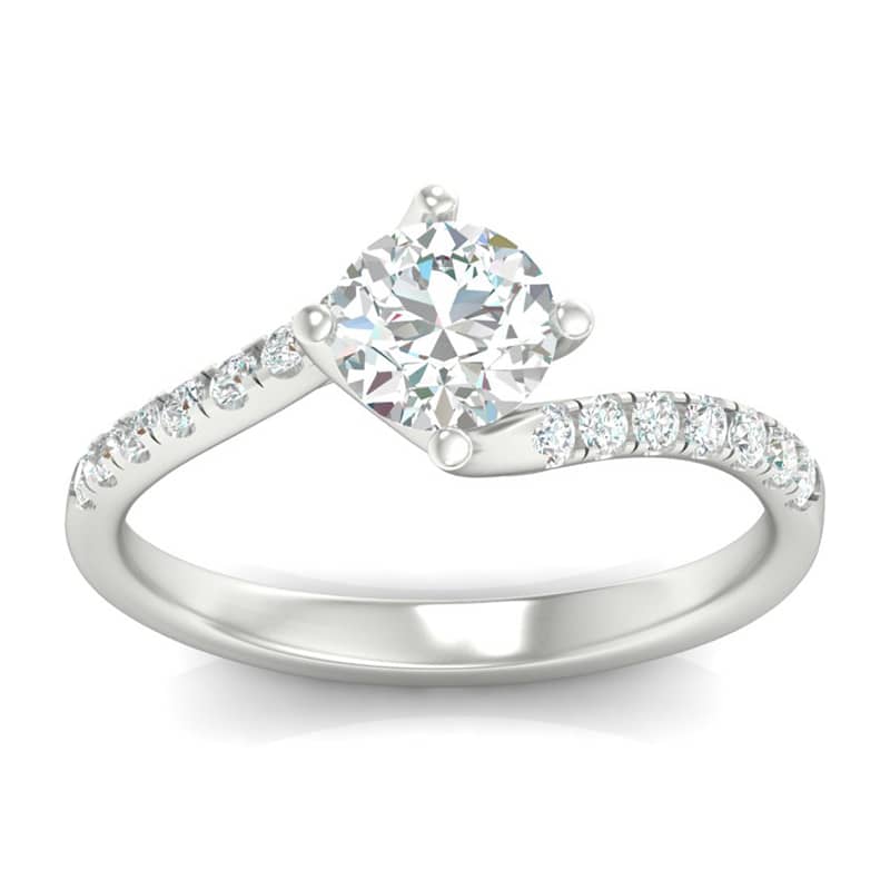 Diamanti Anversa - anello solitario Valentino con Diamanti - oro bianco