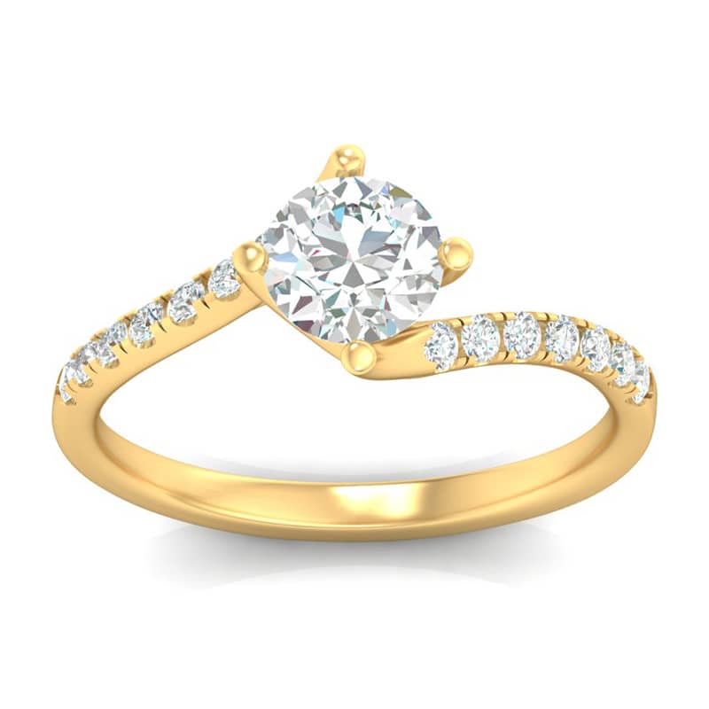 Diamanti Anversa - anello solitario Valentino con Diamanti oro giallo