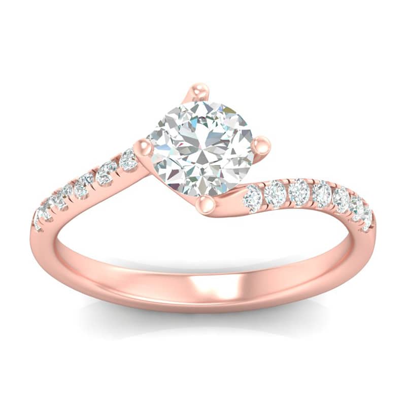 anello solitario Valentino con Diamanti oro rosa