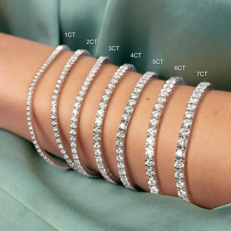 Bracciale Braccialetto Catenina Regolabile Silver Tennis Cristallo