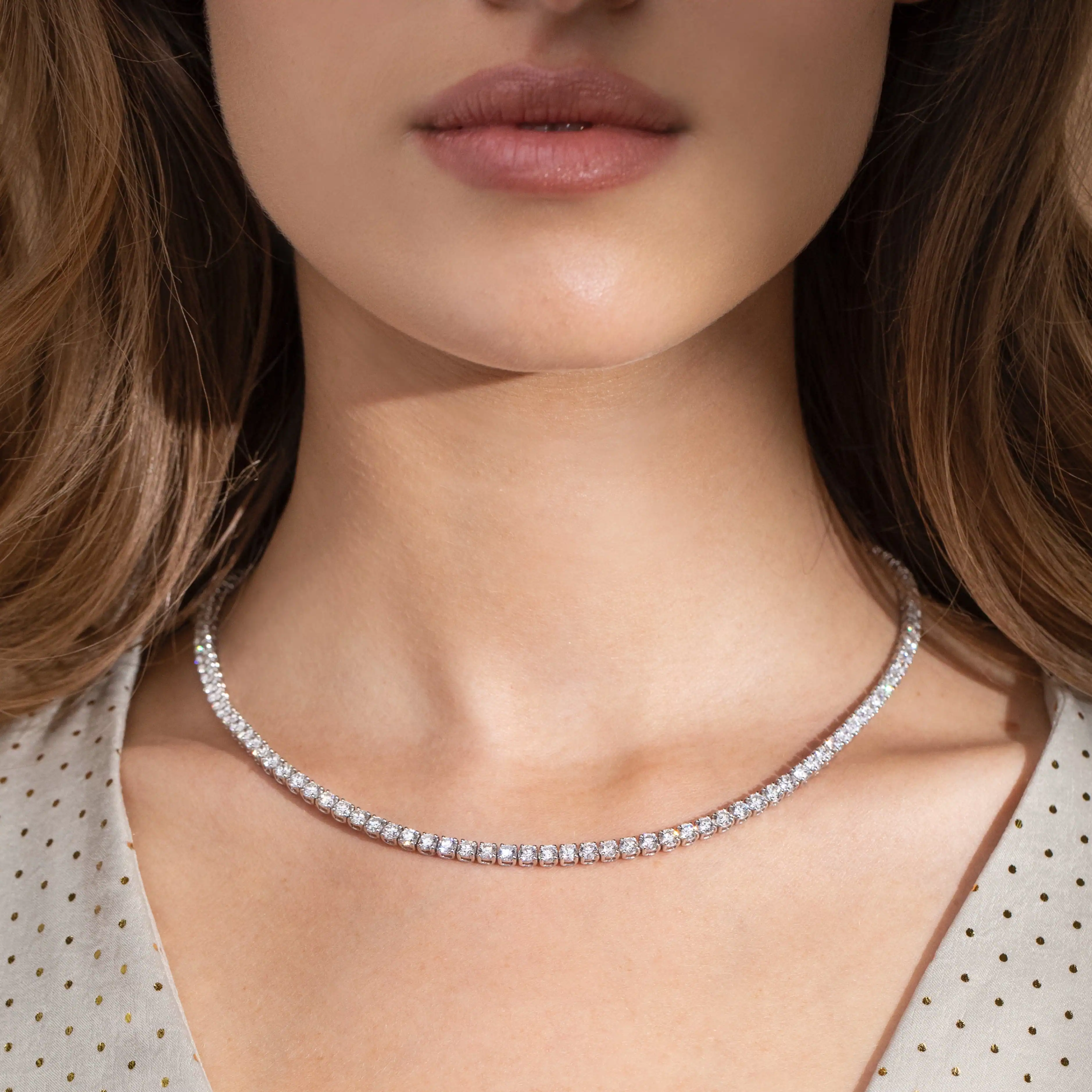 Naava Collana Con Pendente Donna In Oro Bianco 9K E Diamante – Gioiello Di Lusso Con Certificato E Confezione Regalo