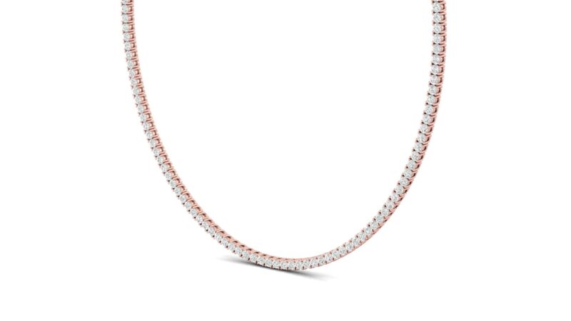 Diamanti Anversa - collana diamanti tennis oro rosa