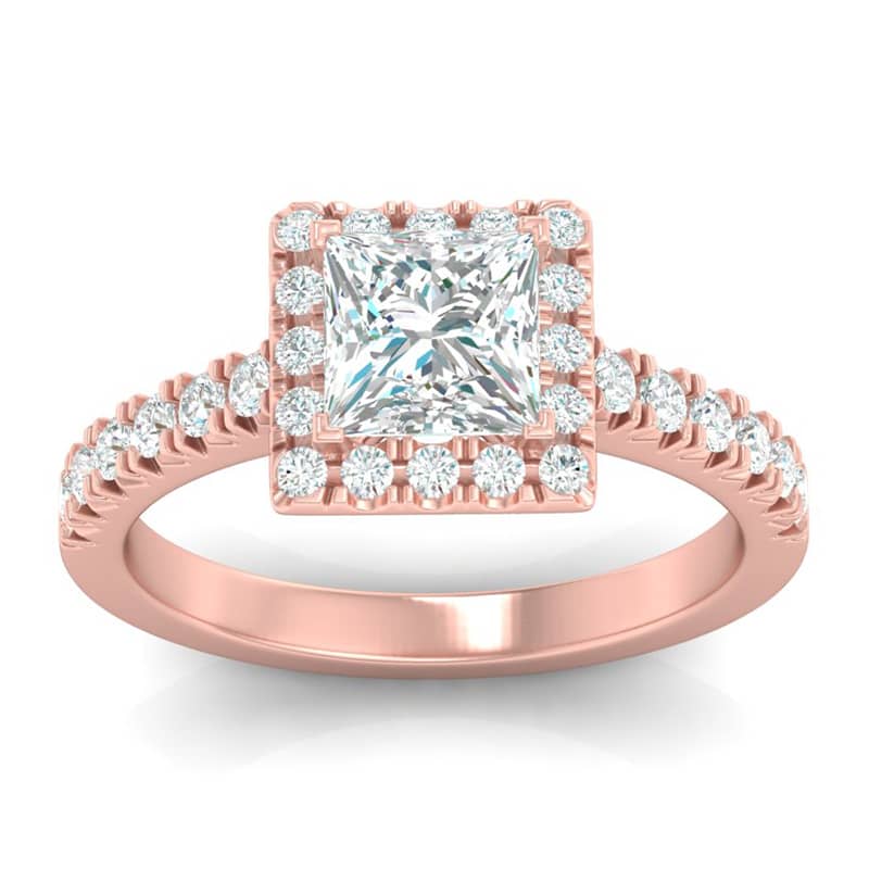 Diamanti Anversa - halo princess - oro rosa
