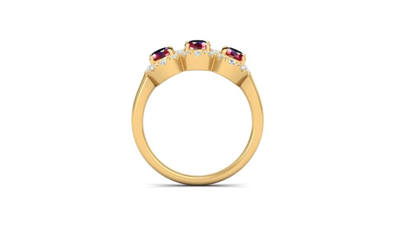 Anello trilogy diamanti e rubini