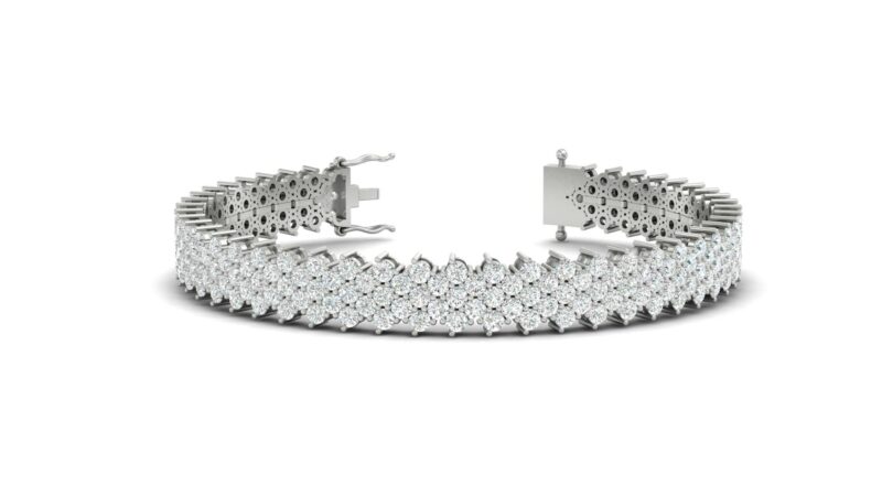 bracciale diamanti a fascia oro bianco