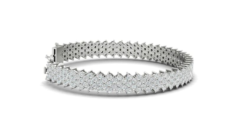 bracciale diamanti a fascia oro bianco