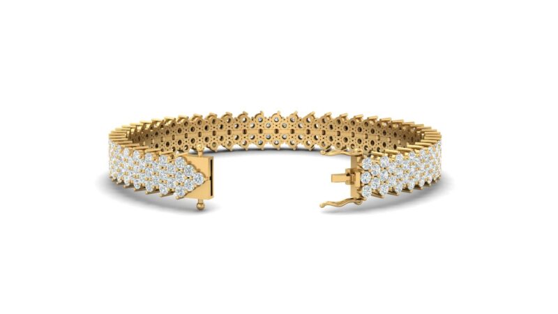 bracciale diamanti a fascia oro giallo