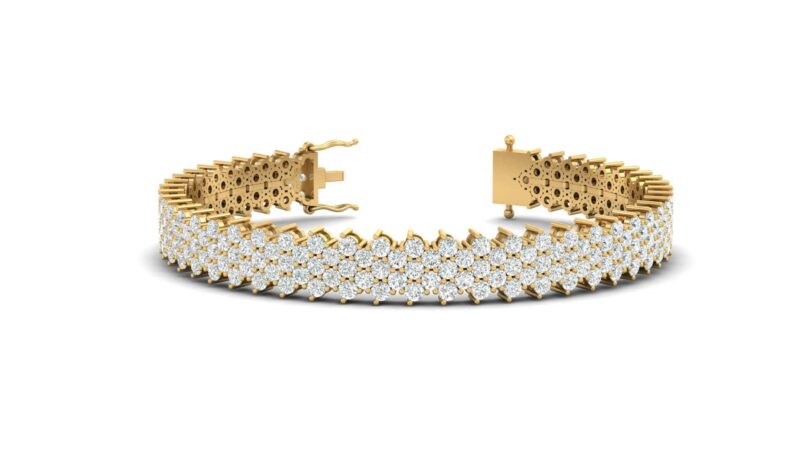 bracciale diamanti a fascia oro giallo