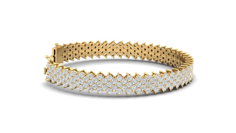 bracciale diamanti a fascia oro giallo