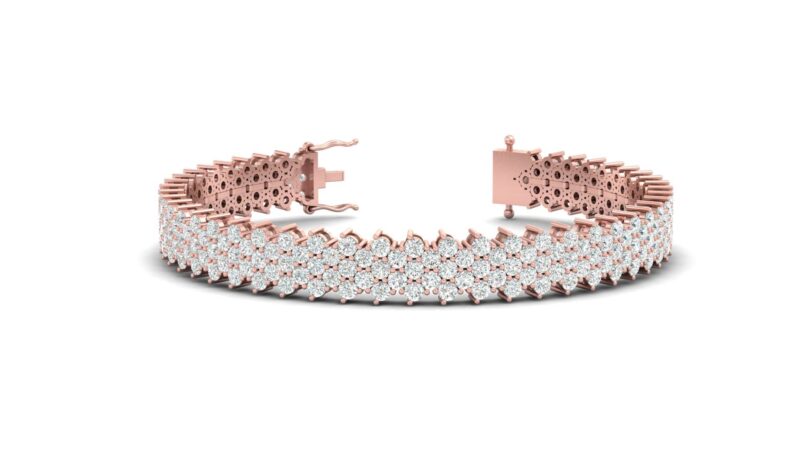 bracciale diamanti a fascia oro rosa