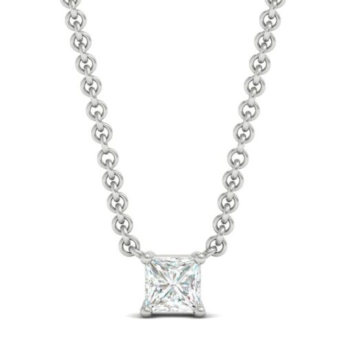 collana con diamante punto luce princess