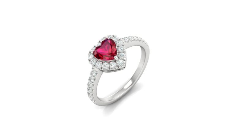 Diamanti Anversa anello rubino cuore