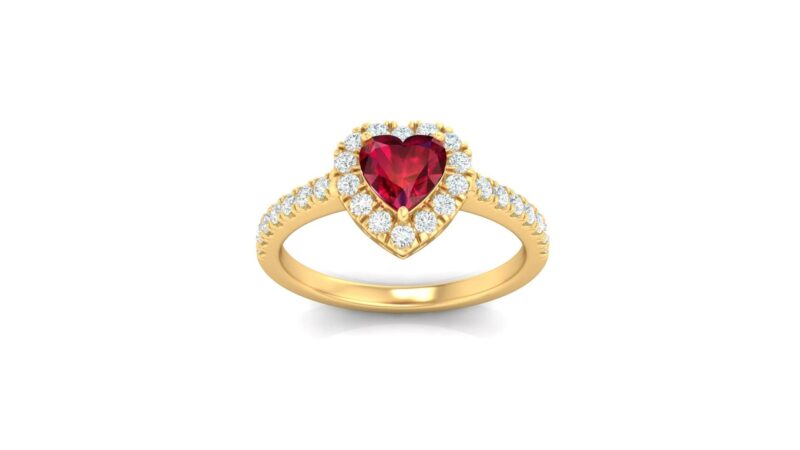 Diamanti Anversa anello rubino cuore