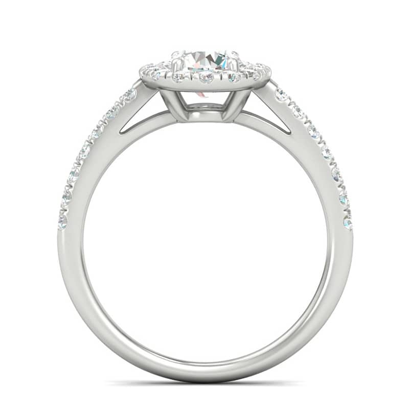 Diamanti Anversa - anello solitario halo - oro bianco