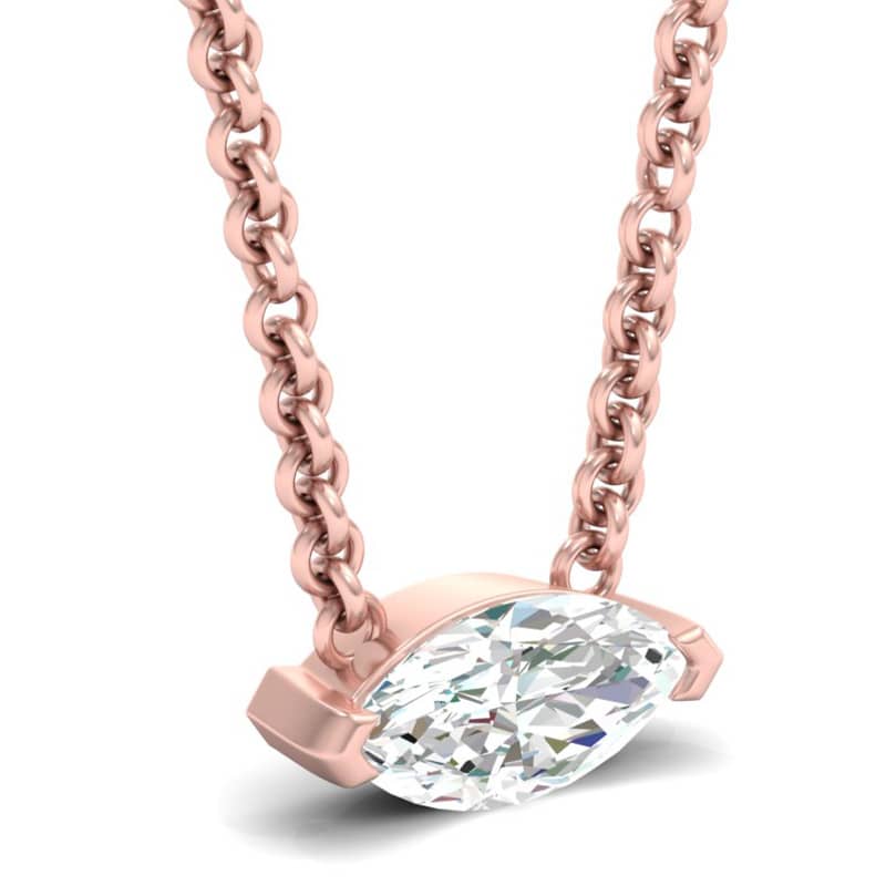 Diamanti Anversa - collana punto luce marquise - oro rosa