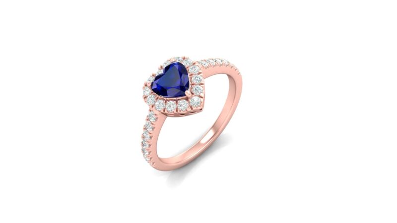 Diamanti Anversa - zaffiro cuore e diamanti