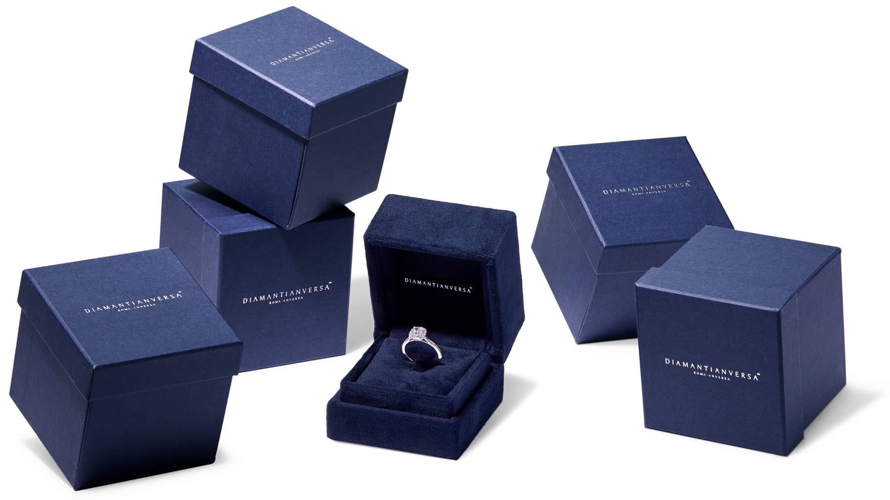 Confezione regalo Diamanti Anversa in velluto blu