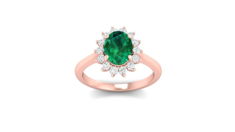 Diamanti Anversa - anello smeraldo ovale e diamanti