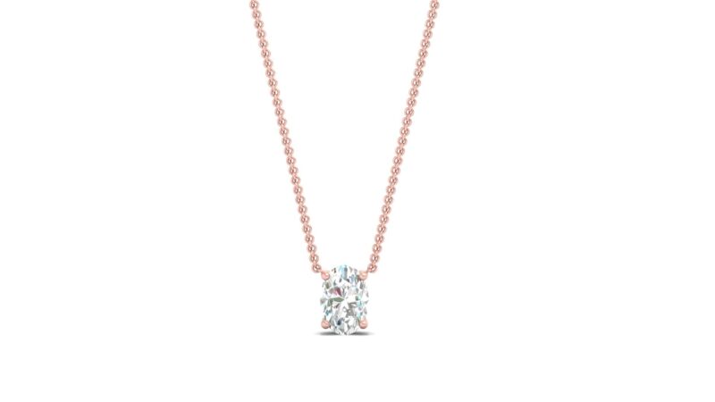 collana punto luce diamante ovale