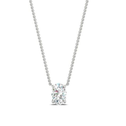 Collana punto luce diamante – taglio ovale