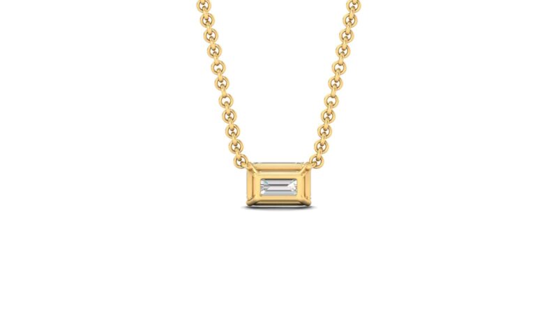 Collana punto luce diamante - taglio smeraldo
