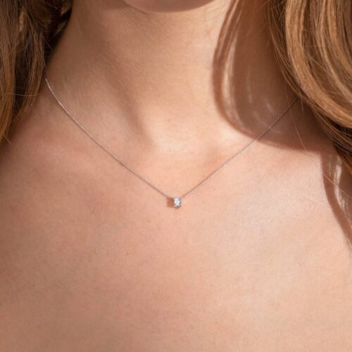 Collana punto luce taglio ovale - Diamanti Anversa
