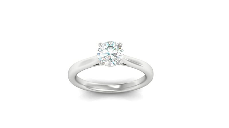 anello solitario cartier oro bianco