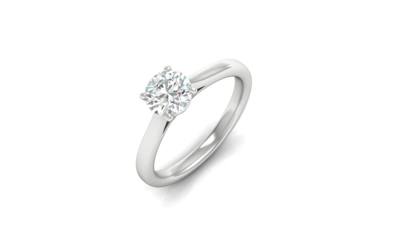 anello solitario cartier oro bianco