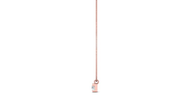 Collana punto luce diamante – taglio rotondo torretta oro rosa