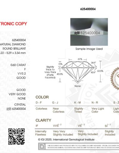 0.60 carati diamante blister