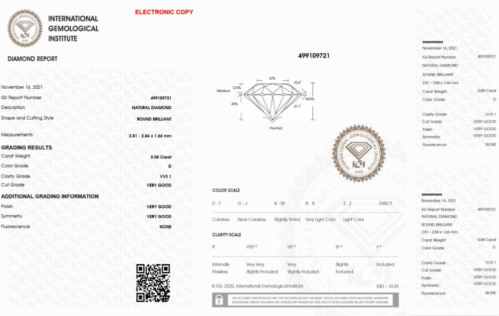 0.08 carati diamante blister